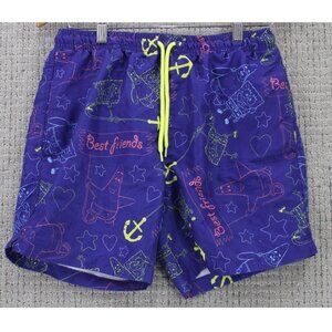 SpongeBob SquarePants Swim Shorts Mens Size Small S Blue Beach Drawstring Y2k